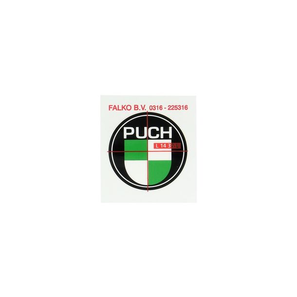 Logo 40mm noir/blanc/vert pour Puch