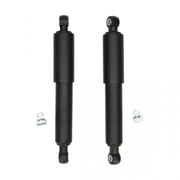Schokdemperset op maat voor Puch Maxi- voor Tomos A35, 300 mm zwart mat DMP