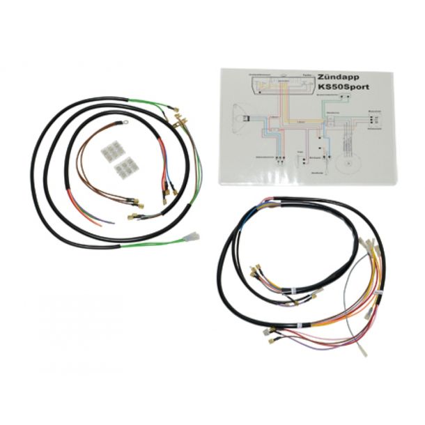 Wiring harness cockpit with wiring diagram for Zündapp GTS/KS/mod517