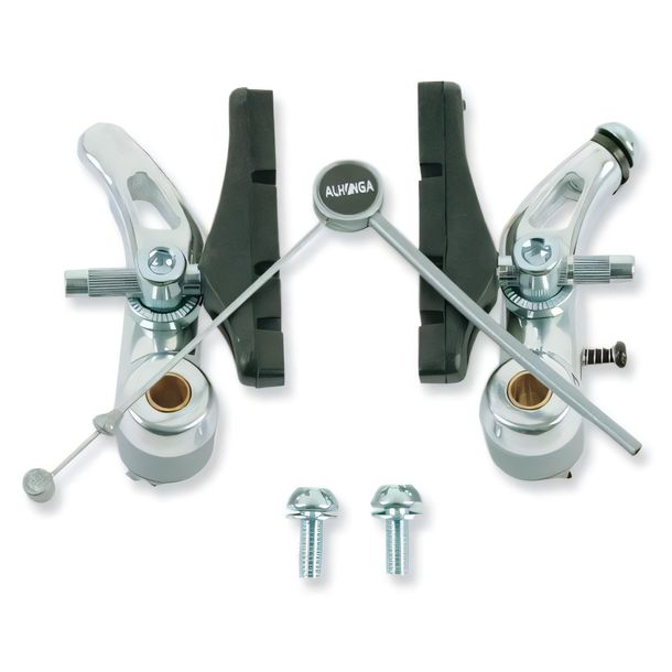 Freio Bicicleta V Bike HJ-994AD Conjunto Ponte de Freio Suporte Flutuante Abraçadeira Alumínio, prata para Bicicletas
