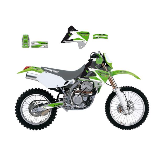 Set adesivi Blackbird Racing 2412E Dream 3 nero bianco e verde per Kawasaki