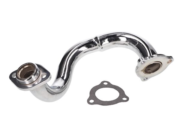 Auspuffkrümmer Chrom offen für Aprilia SX, RX, Derbi Senda, DRD X-Treme, SM, Gilera SMT = 37320