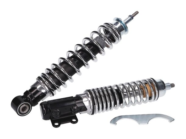 suspension kit / shock absorber set Carbone Sport black / chrome for Vespa ET4, LX, LXV 125-150ccm
