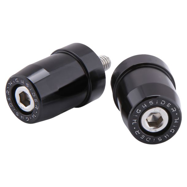 Handlebar end weights Highsider pro M8 1 inch, aluminum black, 2 pieces for Kawasaki ER-6, Z 900, ZX-6R
