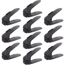 Schuhregale / Schuhstapler / Schuhhalter einstellbar Kunststoff, schwarz 10 Stück
