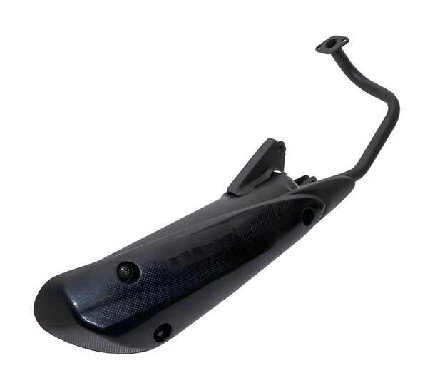 Auspuffanlage MXT Standard Auspuff mit Hitzeschild, schwarz für GY6 4-Takt Baumarktroller / Chinaroller