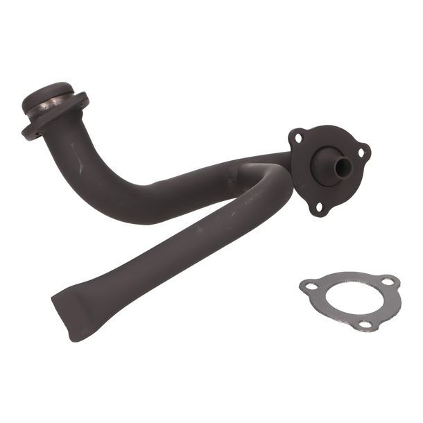 Auspuffkrümmer schwarz mit Staurohr und Drossel für Aprilia SX, RX, Derbi Senda, Gilera RCR, SMT