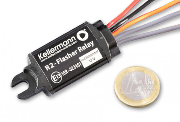 Kellermann R2 knipperrelais, 12 volt belastingsonafhankelijk, stille knippervolgorde 75/min