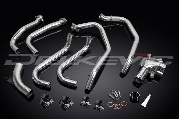 DELKEVIC Krümmer Edelstahl gebürstet für Honda VFR 800, 98-05
