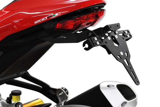 Soporte de matrícula IBEX-Pro en negro para Ducati Monster 1200 R, año 16-17