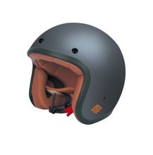 Tribute Archive Casco jet para moto Cafe-Racer en titanio gris mate con número ECE