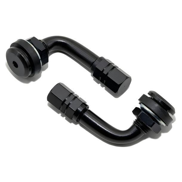 Valvole piegate 90° Moto anodizzate, nero, 2 pezzi