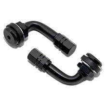 Valves courbées 90° Moto anodisées, noir, 2 pièces