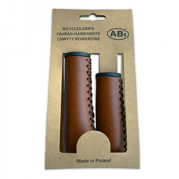 Kunstlederen fietsgrepen ABI stuurgrepenset 22 x 95/120mm bruin