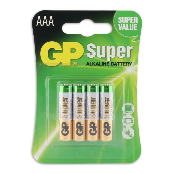 Baterías AAA GP súper alcalinas, paquete de 4