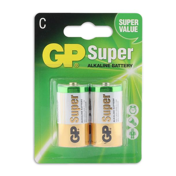 2 x Super Alkaline C GP-batterijen