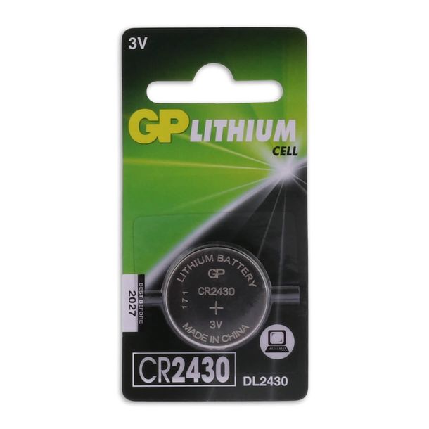 Pila de botón de batería GP de litio CR2430 3 V, 1 pieza