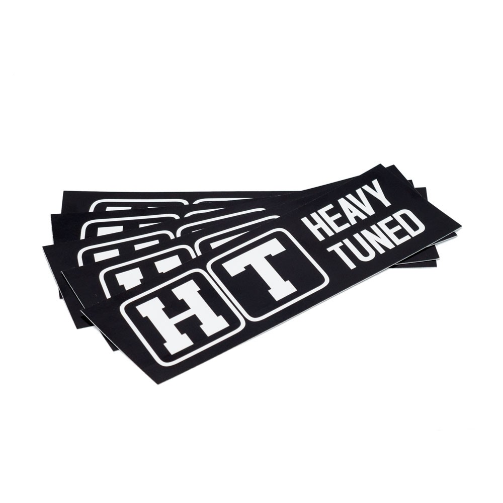 Bundle] Stickers 10 x Heavy - Tuned, including logo white lettering -.  Black background