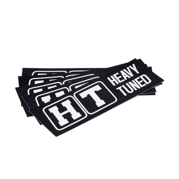 Aufkleber 10 x Heavy - Tuned, Logo inkl. weißem Schriftzug - schwarzer Hintergrund