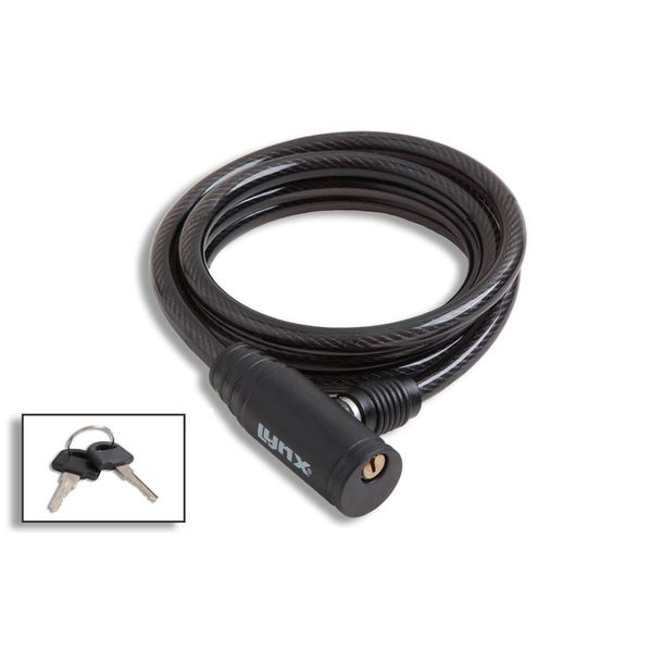 Lucchetto a spirale per bicicletta Lynx 8 mm x 150 cm, acciaio temprato con supporto