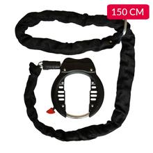 Cadenas antivol pour vélo Lynx avec chaîne 5,5 mm x 150 cm, acier trempé avec revêtement antirouille