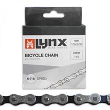 Catena per bicicletta Catena Lynx per marce a 6, 7 e 8 marce, 1/2 x 3/32 116 sinistra 7,1 mm