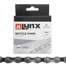 Catena per bicicletta Catena Lynx per marce a 5, 6 e 7 marce, 1/2 x 3/32 116 sinistra 7,3 mm