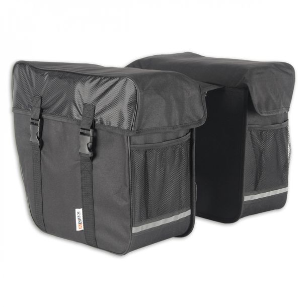 Double pannier Lynx polyester bicycle saddle bag waterproof, 35 litres
