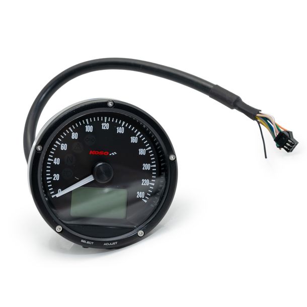 D75 Tachometer Koso Ziffernblatt Oberfläche Blende schwarz 0-240 km/h universal – Bild 4