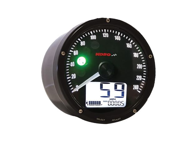 D75 Tachometer Koso Ziffernblatt Oberfläche Blende schwarz 0-240 km/h universal – Bild 2