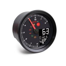 Drehzahlmesser Koso und Tachometer HD-01 digital schwarzer Rand mit Zulassung für Harley Davidson FXDB Dyna Switchback FXDBI EFI Street Bob FXDX Super Glide XL C R Bj. 2004 - 2013