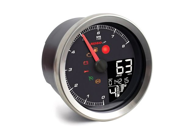 Tachimetro digitale HD-01 e tachimetro Koso con cerchio in argento per Harley Davidson FXBRS Softail Breakout FXDL Dyna Low Rider FXDLS S FXLR FXSB XL Anno 2014 - 2024