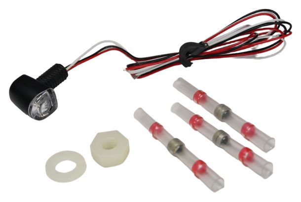 Feu arrière à LED Koso Nano 14 x 10mm M6, noir mat Homologué CE universel