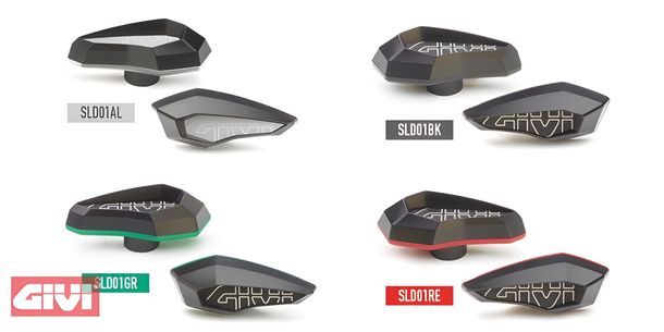 Almohadilla de choque GiVi hecha de polímero reforzado con fibra de vidrio de aluminio anodizado