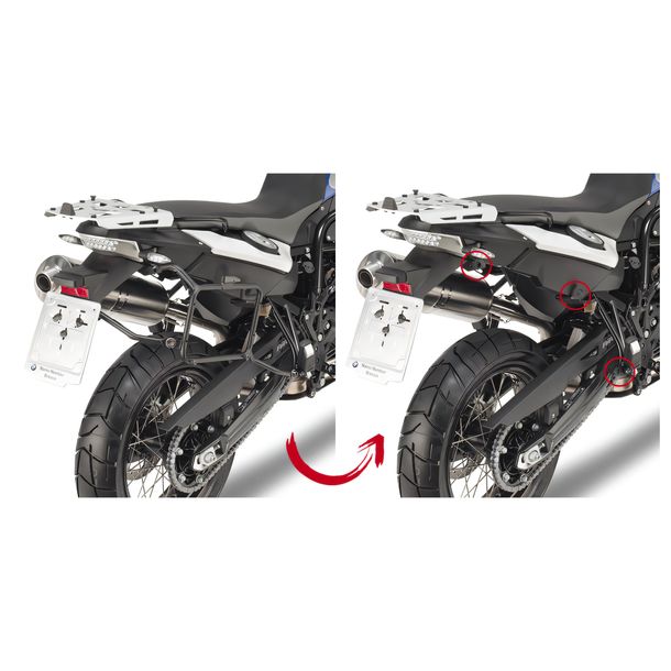 Zijkofferdragers GiVi afneembaar voor Monokey® koffers voor BMW F 650 GS / F 800 GS Bj. 2008-2017