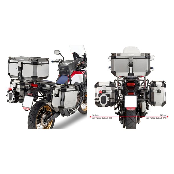Supporti per borse laterali GiVi in tubo d'acciaio per borse laterali Monokey® Cam Trekker Outback per Honda CRF1000L Africa Twin anno 2016-2017