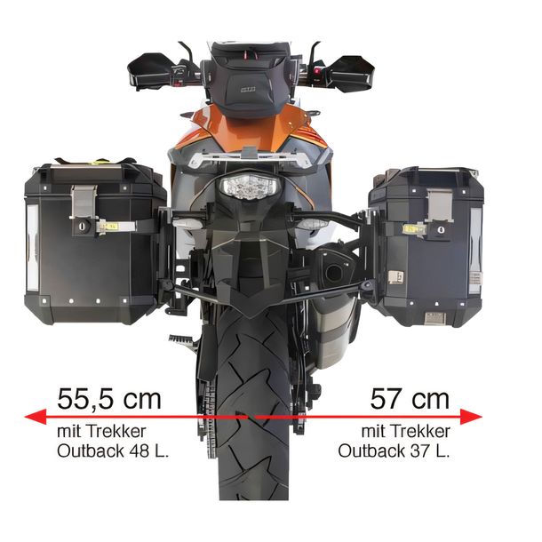 Soportes de maletas laterales GiVi de tubo de acero para maletas Trekker Outback Monokey® CAM-SIDE Ø18mm para varios modelos de KTM