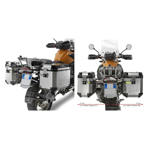 Seitenkoffer-Träger GiVi Stahlrohr für Trekker Outback Monokey® CAM-SIDE Koffer für BMW R 1200 GS Bj. 2004-2012 und R 1200 GS Adventure Bj. 2006-2013