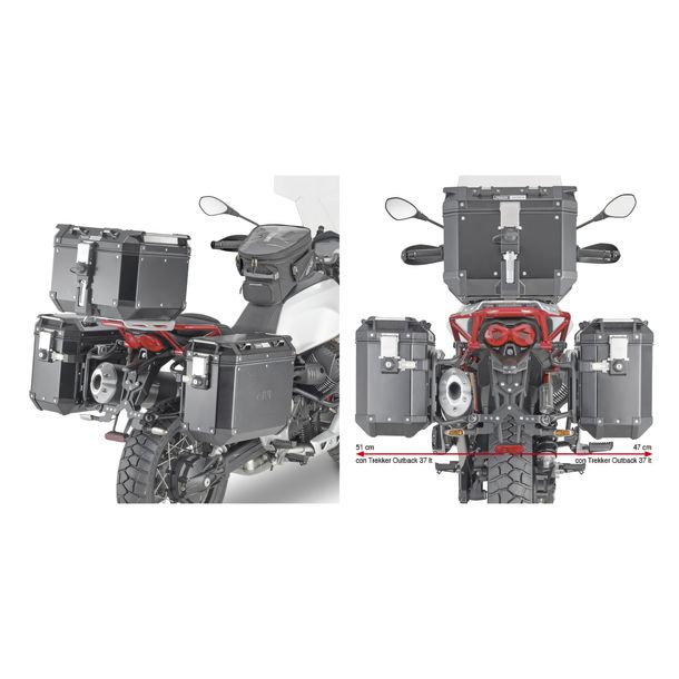 Seitenkoffer-Träger GiVi One-Fit abnehmbar Monokey® Cam-Side für Moto Guzzi V85 TT Bj. 2019-2023
