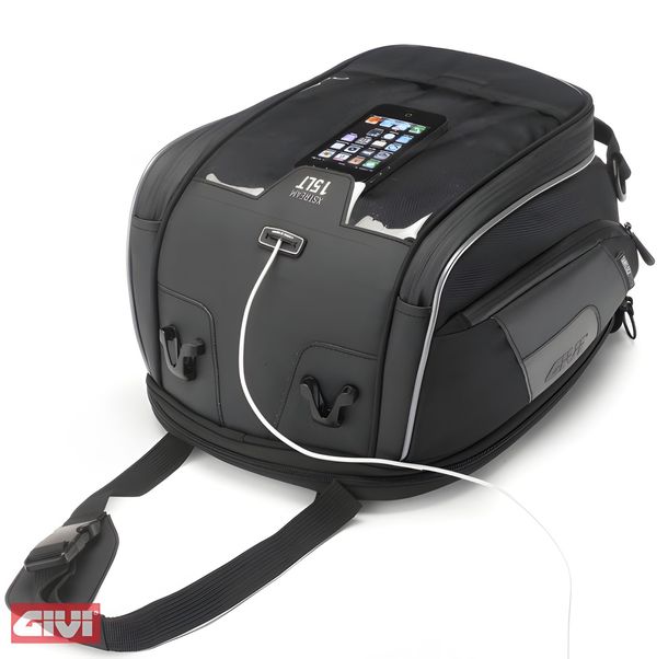 Sacoche de réservoir GiVi XSTREAM-BAG noir Tanklock 14 - 18 litres volume/charge maximale 2 kg