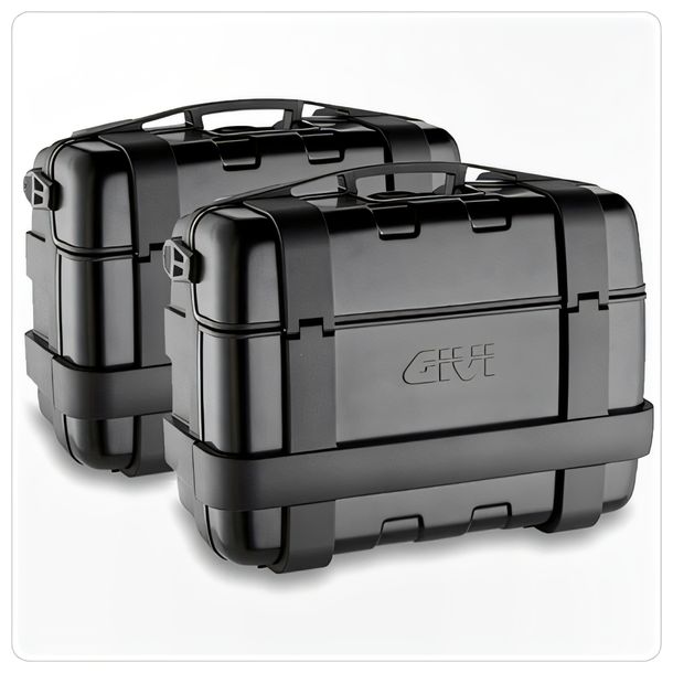 Topcase GiVi Koffer Satz Trekker 33 Monokey® schwarz mit Aluminium Cover schwarz 33 L Max Zuladung je 10 kg