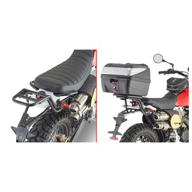 Topcase-drager GiVi voor Monolock® koffers voor Fantic Caballero Scrambler 125 / 250 / 500 bj. 2018-2023