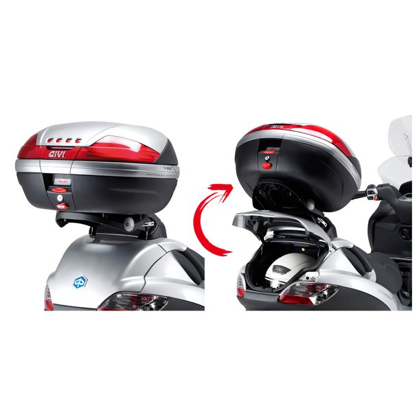 Bagażnik Topcase GiVi dla kufrów Monolock® z płytą M5M do modeli Piaggio MP3 rocznik 2006-2014