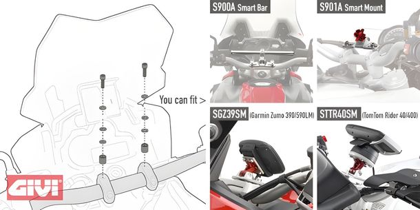 GiVi adapter kit for mounting the smart bar