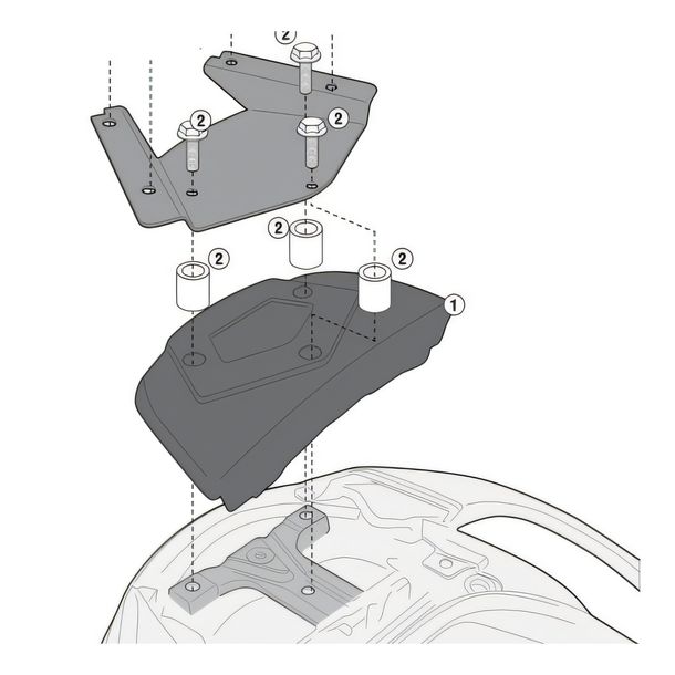 Kit de montaje GiVi para soporte de baúl SR3104/SR3104MM para Suzuki Burgman 650 Executive año 2013-2020