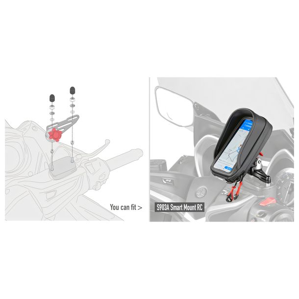 Montagekit GiVi voor houder S903A en S904B voor remvloeistofreservoir op het stuur