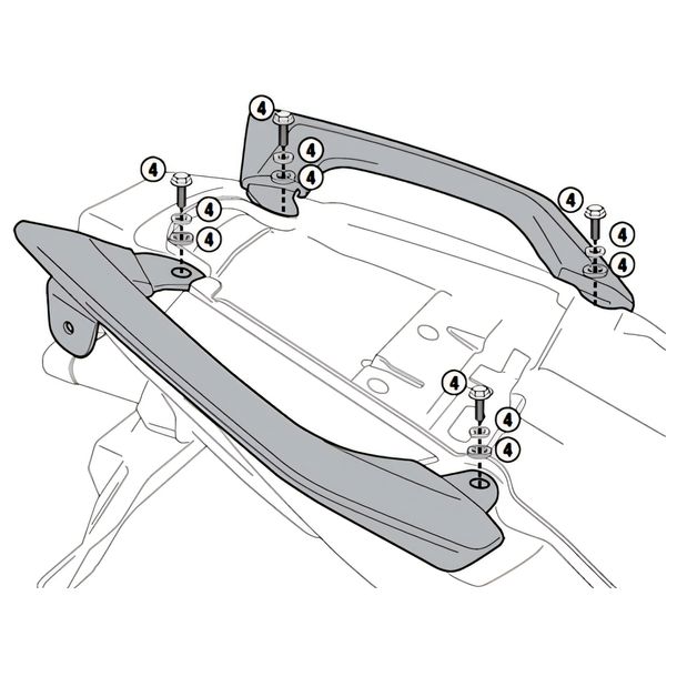 Montagekit GiVi für PL4103CAM Träger Kawasaki Versys 650 Bj. 2010-2014 ohne Topcase-Träger 451FZ