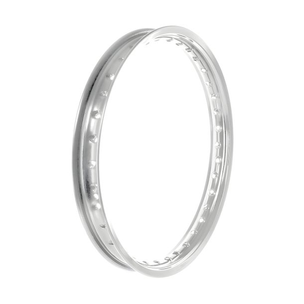 Cerchio in alluminio 1,60x16 - 36 fori - argento eslozzato e lucidato