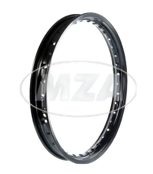 alloy rim 1,60x16 - 36 holes - black anodized and polished