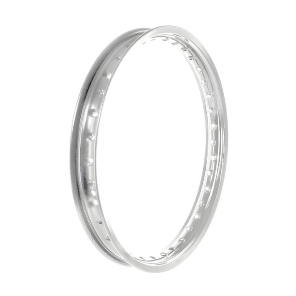 Cerchio in alluminio 1,50x16 - 36 fori - argento eslozzato e lucidato